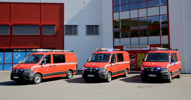 3 stk røykdykkerbiler bygget på VW Crafter 35 KA til Rogaland brann og redning