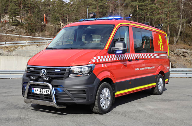 Røykdykkerbil bygget på en VW Crafter 35 KA til Vardø