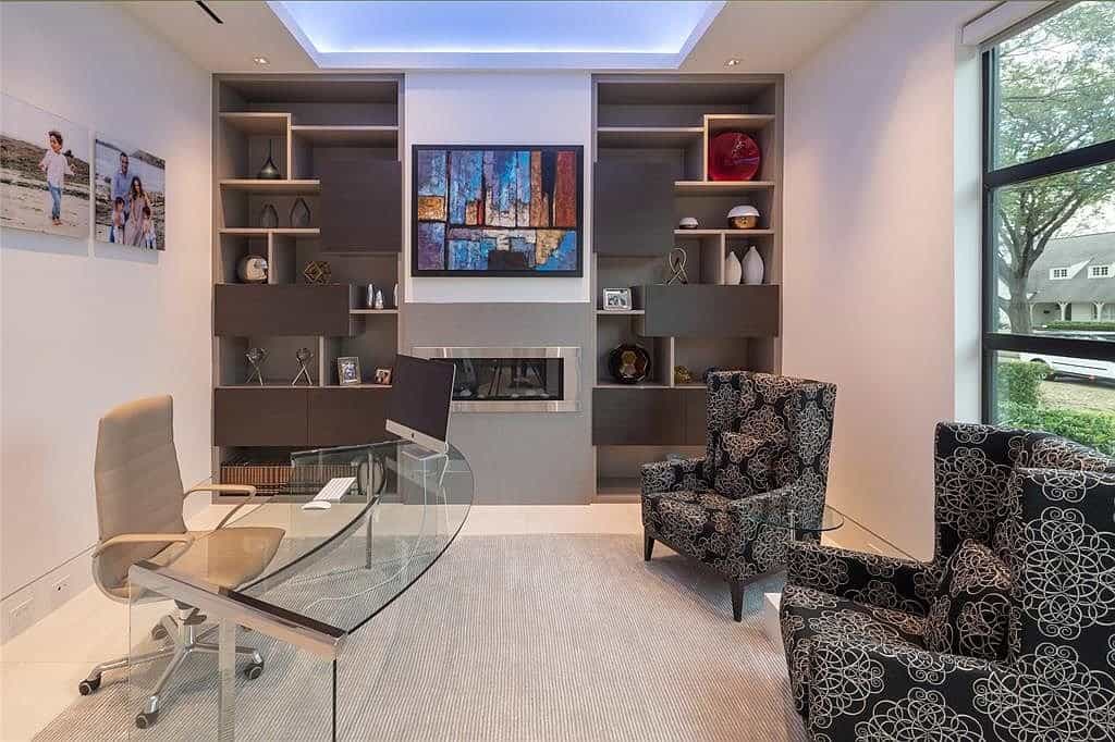 modern office with shelving and storage designed and installed by eggersmann houston