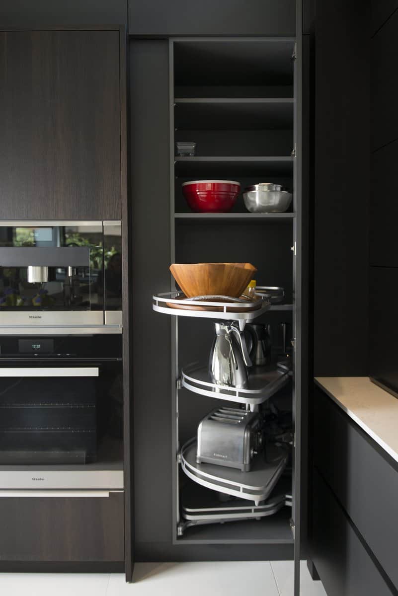 convenient small appliances pantry keeps modern countertops free of clutter