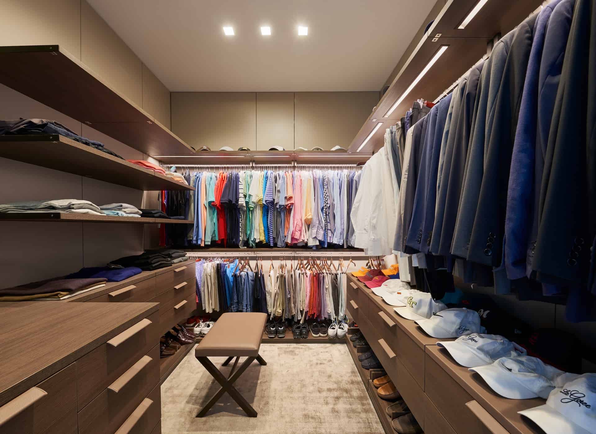 His closet fully custom designed with Schmalenbach solutions