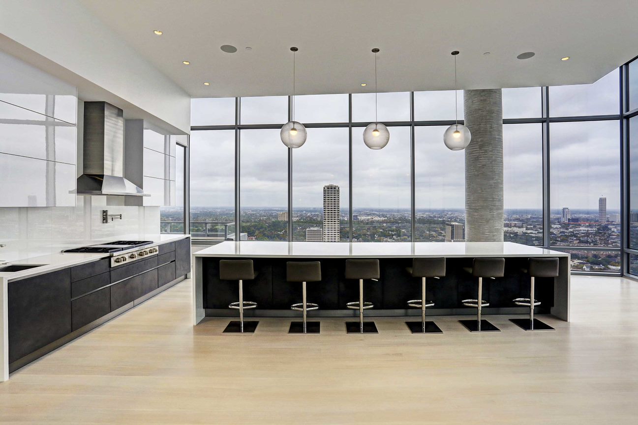 luxury german kitchen by eggersmann of the east penthouse in the 2727 kirby luxury high rise condos in houston