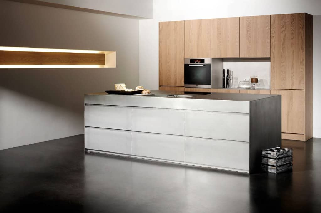 Kitchen Island in Silver Touch Hot-Rolled Steel