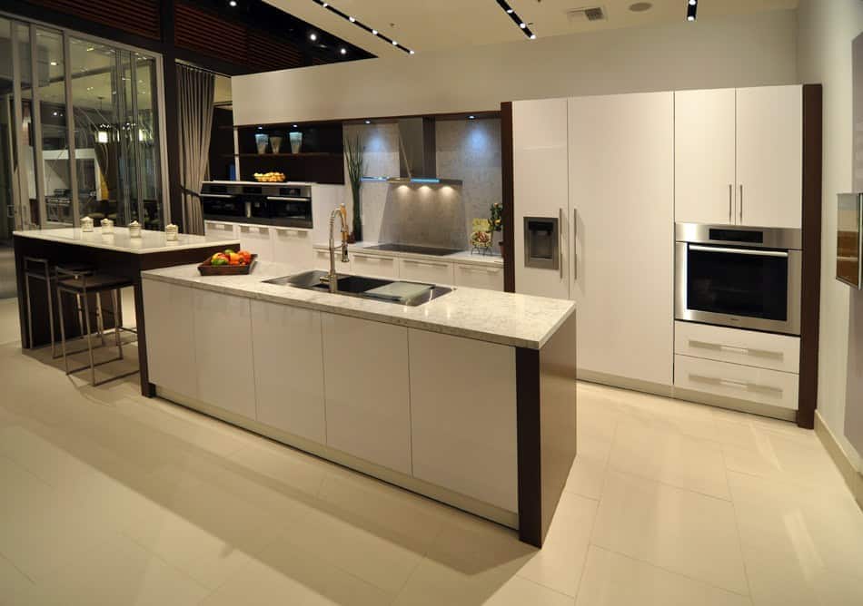 sleek modern white eat-in kitchen by eggersmann in lille icy white finish