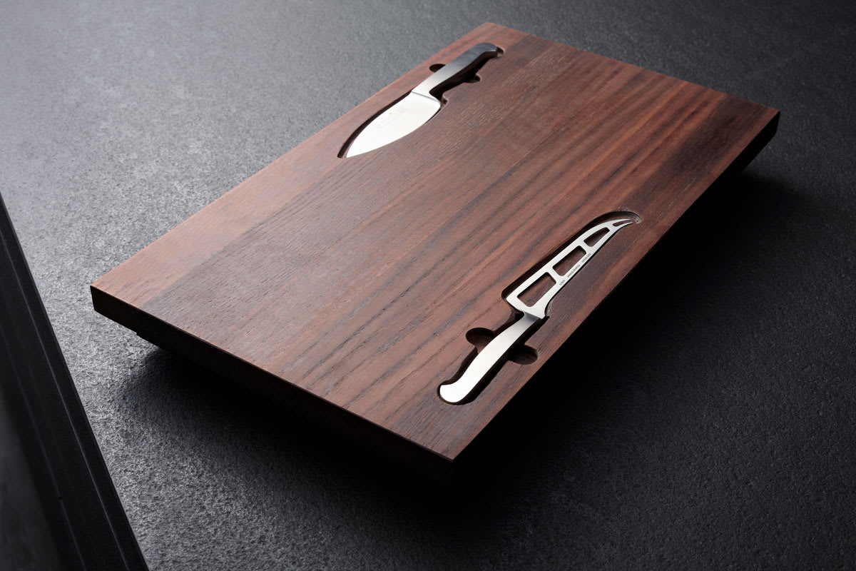 custom carved wood knife storage drawer insert