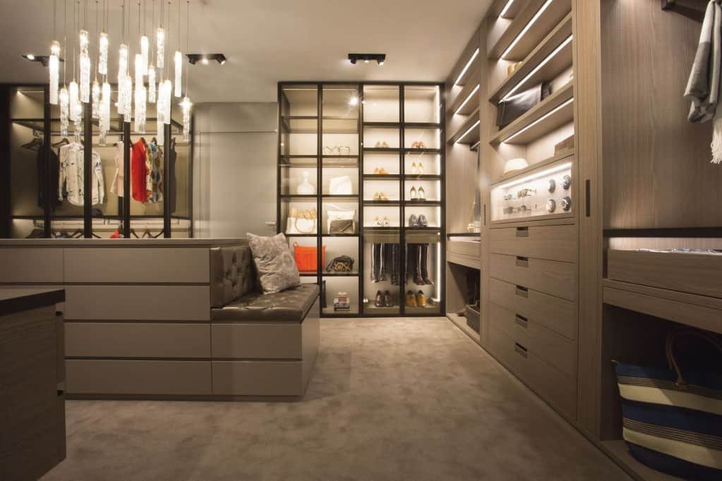 highly function and glamourous schmalenbach high-end custom closet featured at eggersmann los angeles showroom