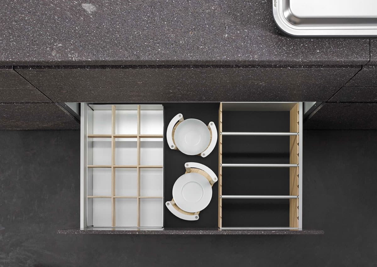 boxtec Light Ash plate and bowl holders, dry good storage and bottle holders