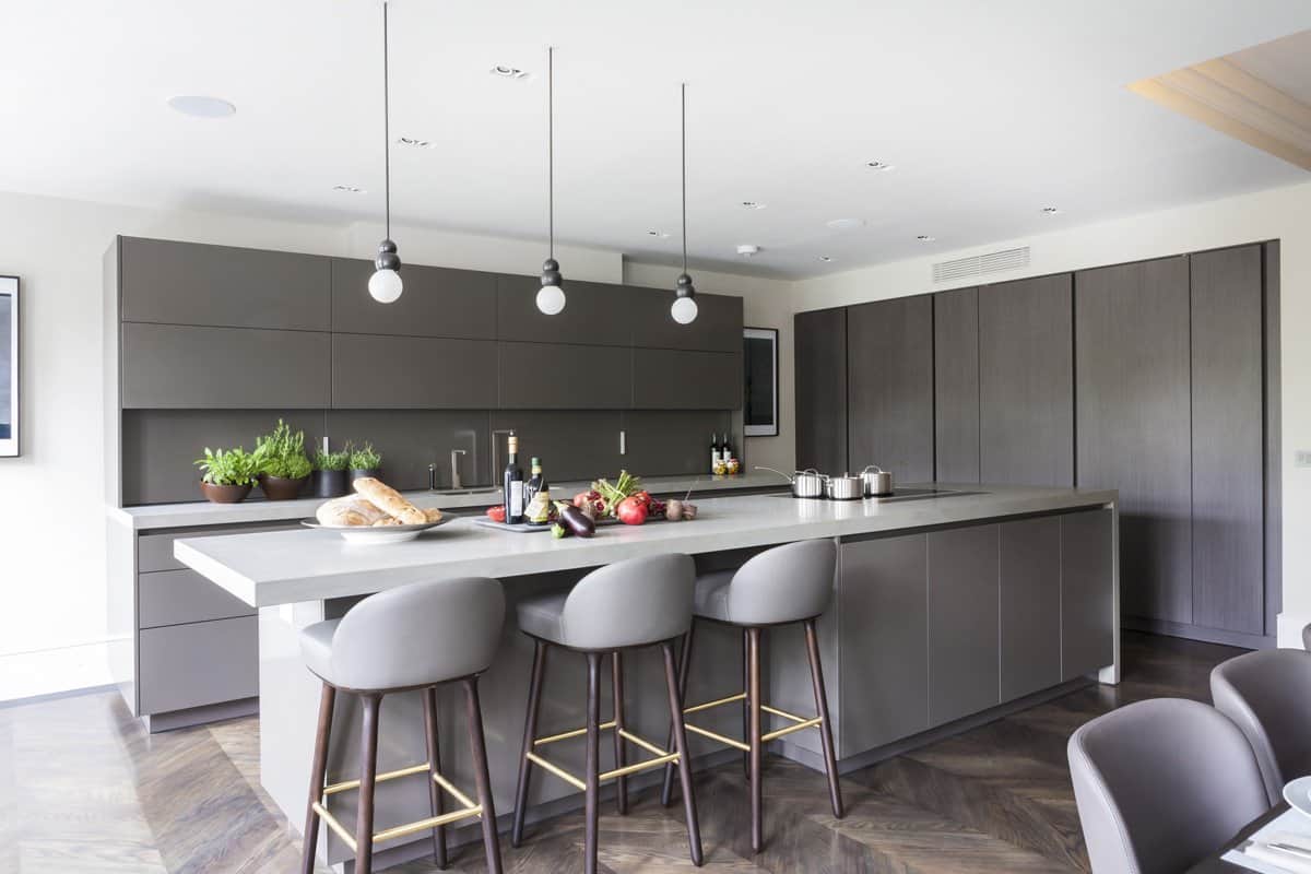 Lava Matte Lacquer and Fineline Grigio on eggersmann's modern cabinetry collection