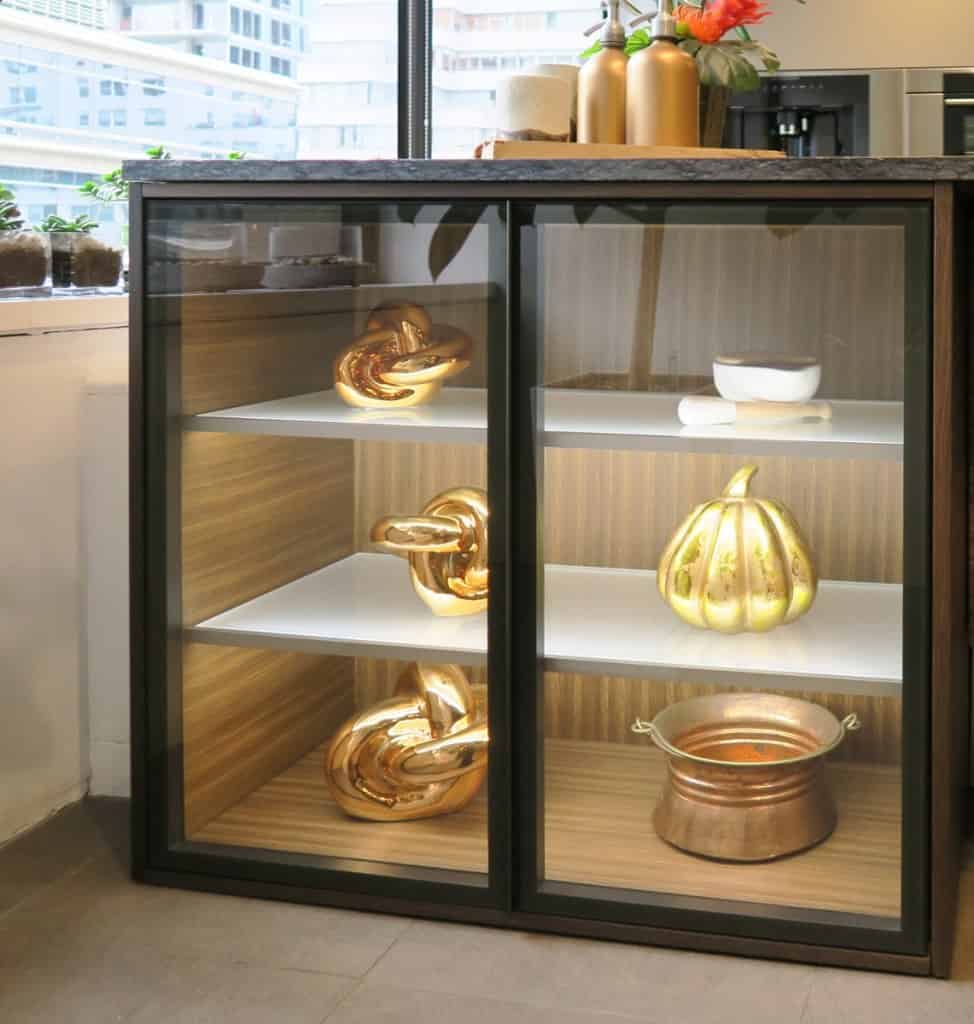 glass front display case designed by eggersmann for the texas showhouse