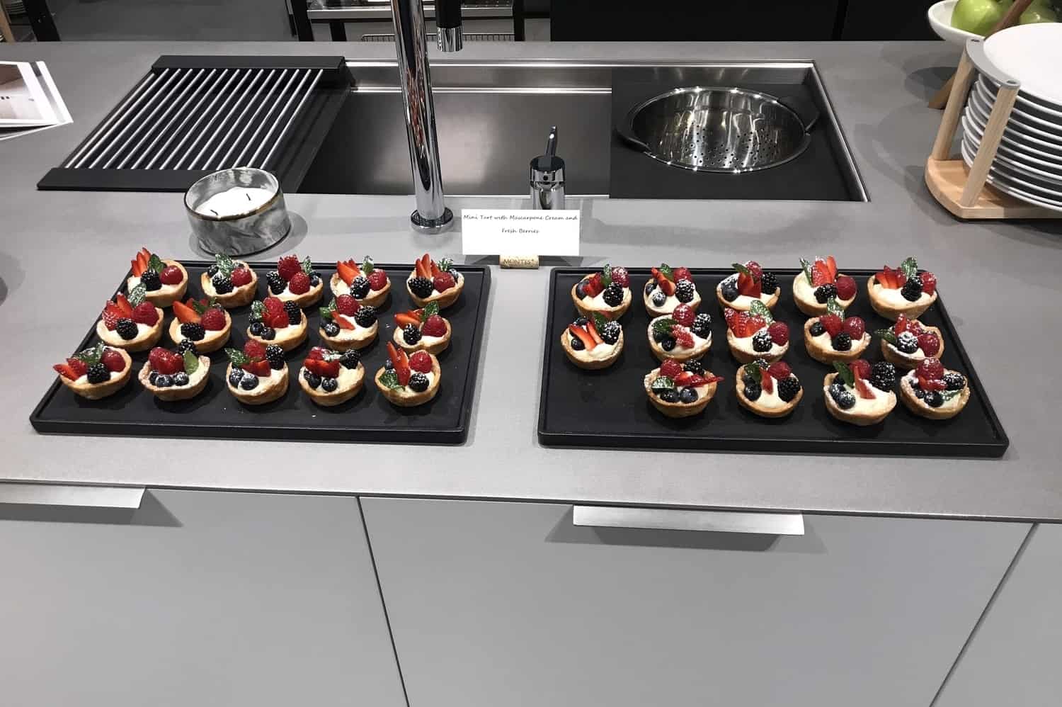 Chef Peter prepared mascarpone berry mini-tarts for the participants at the February 28th eggersmann LA event sponsored by Cosentino