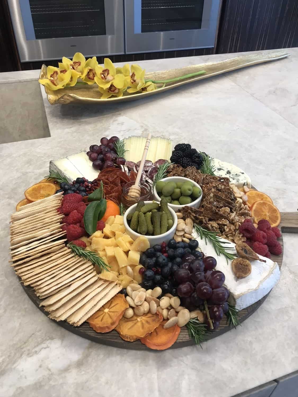 Cheese and relish tray designed by LA food stylist, Meg Quinn