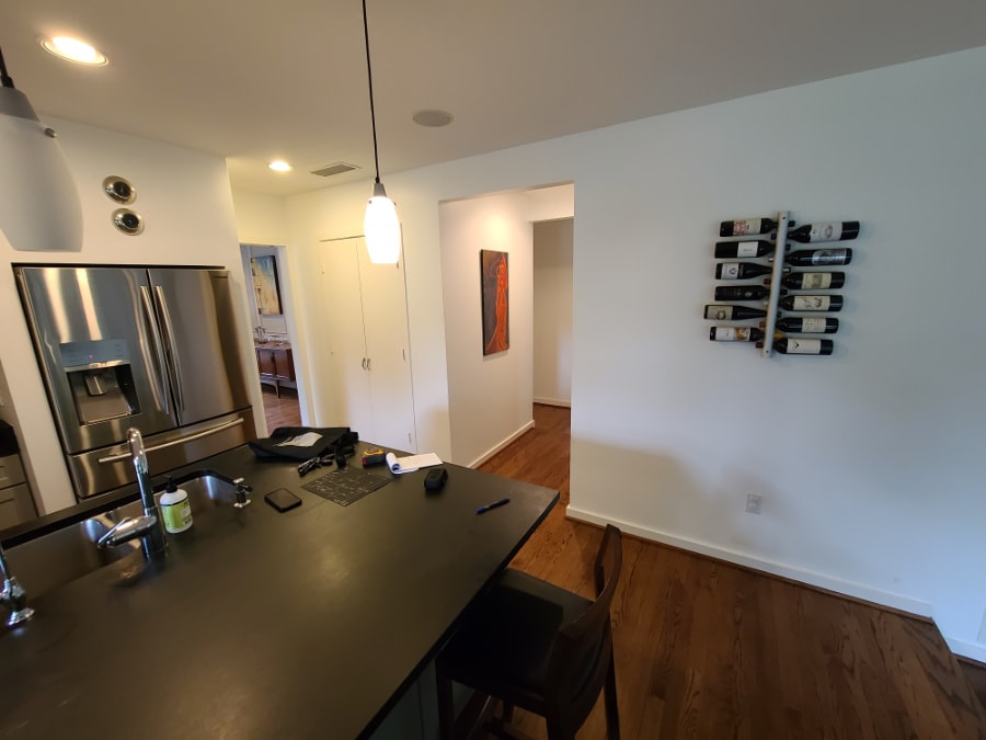 before picture of the blank wall in an eggersmann kitchen renovation project in oak cliff neighborhood of dallas