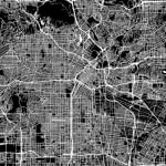 black and white map of los angeles indicating location of an eggersmann showroom