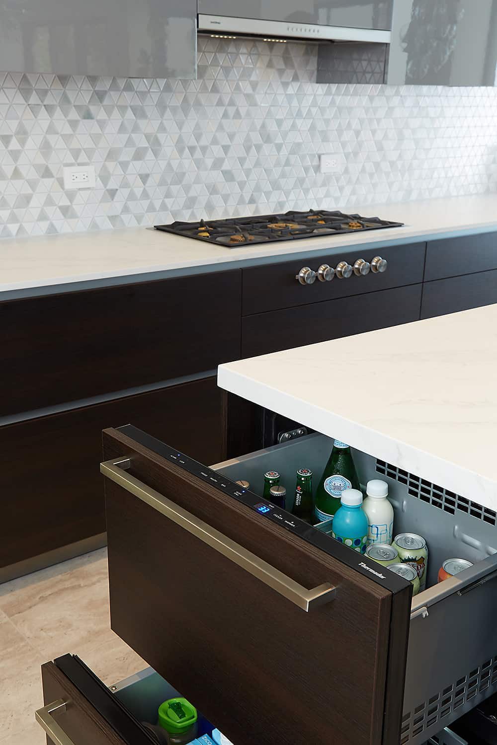 refrigerated drawers of the moussa kitchen project completed by eggersmann la