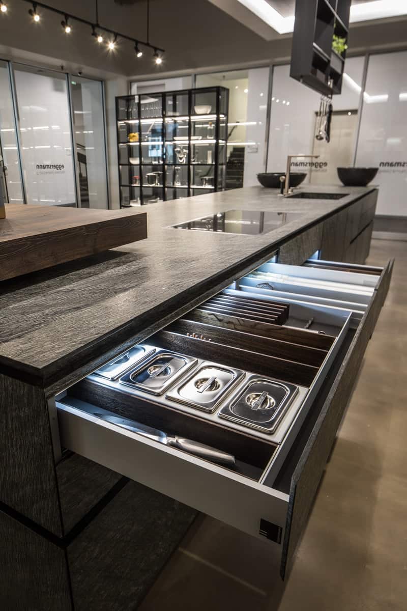 eggersman boxtec drawer organization for serving and entertaining tools and gadgets