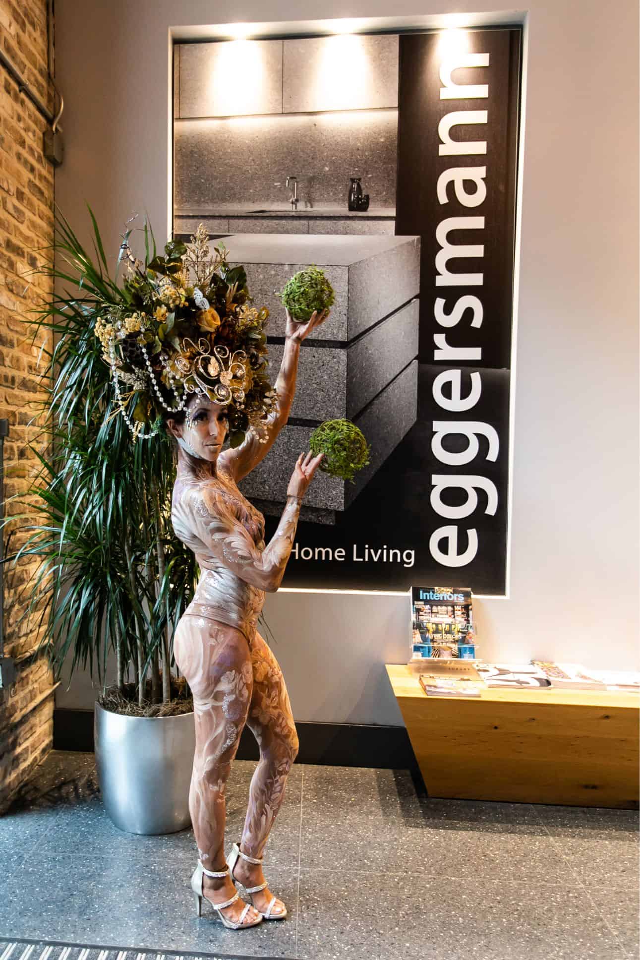 the living statue and the eggersmann showroom marquis