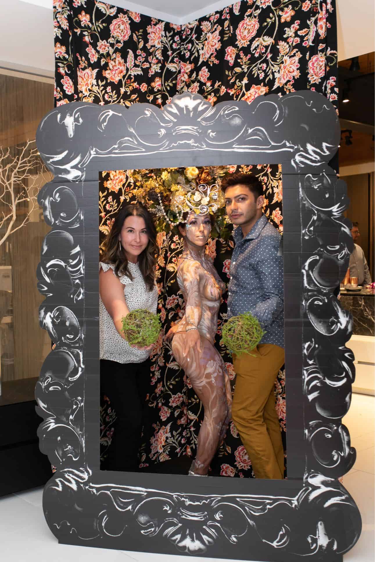 guests in photo booth in the eggersmann kitchens chicago showroom during the rndd gallery walk 2019