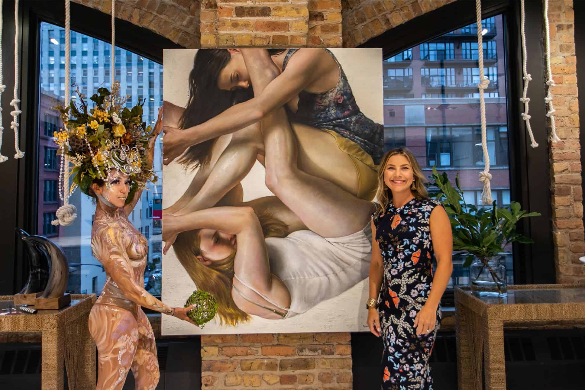 interior designer victoria hardy in the eggersmann kitchens chicago showroom during the rndd gallery walk 2019