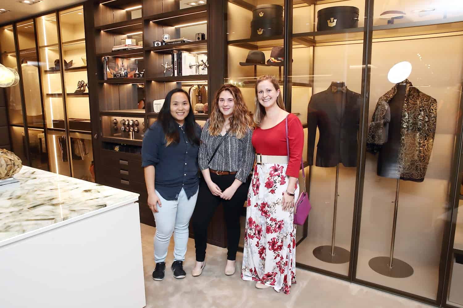 guests at the aia houston home tour appreciation party in the schmalenbach closet