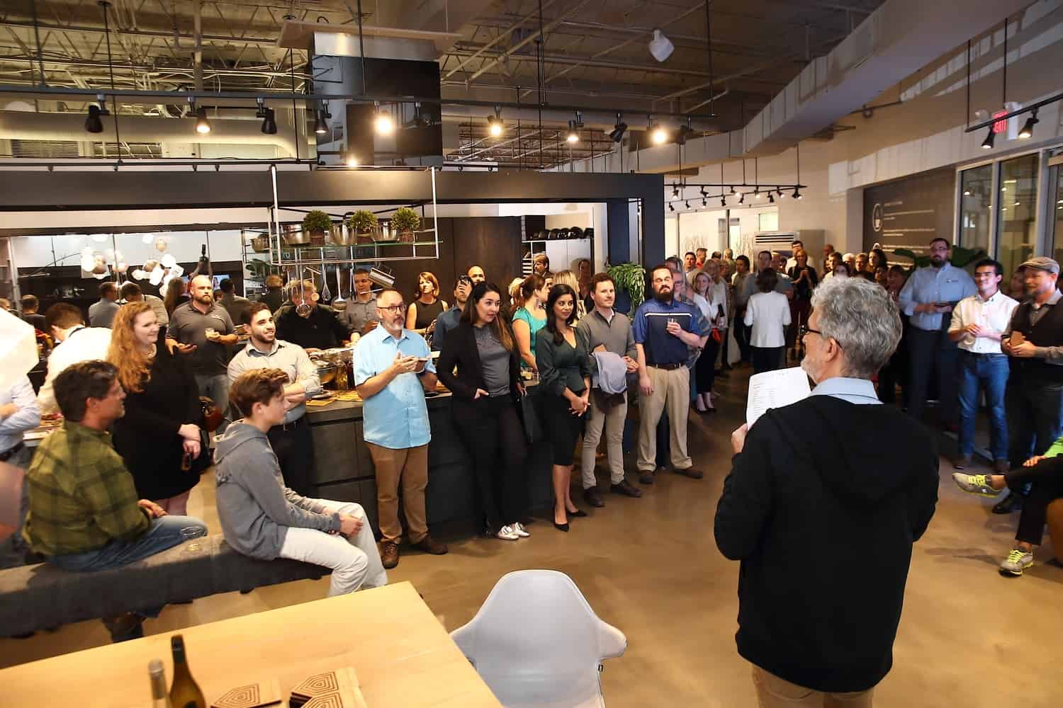 at the aia houston home tour appreciation party guests at awards ceremony