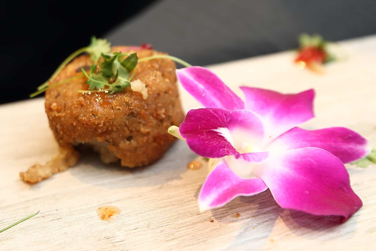 mushroom risotto cake s by chef mark of dine catering of houston