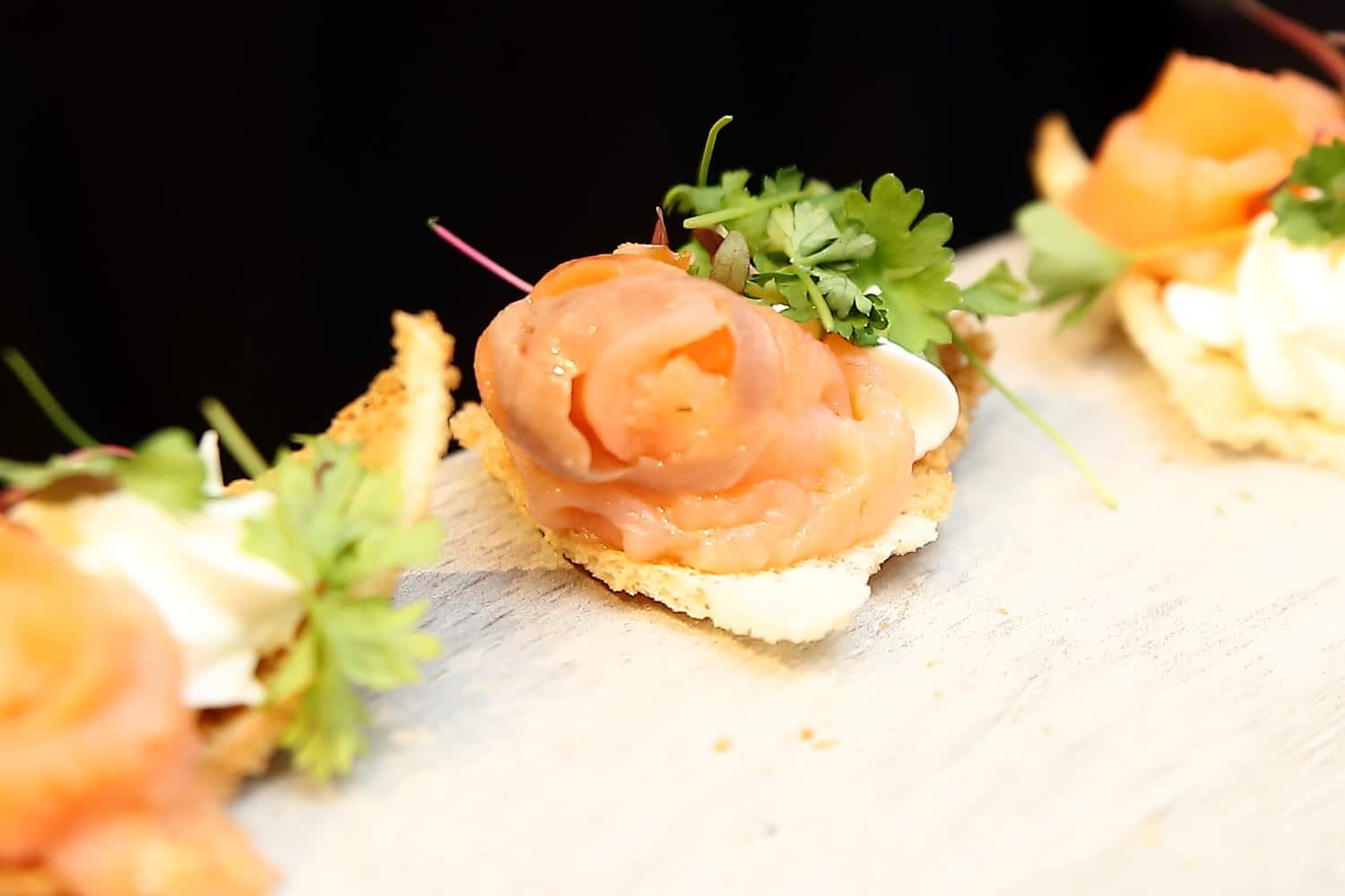 smoked salmon roulande s by chef mark of dine catering of houston