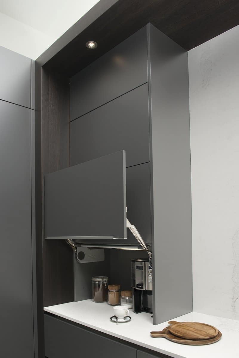 coffee bar with fold up door in eggersmann german cabinetry