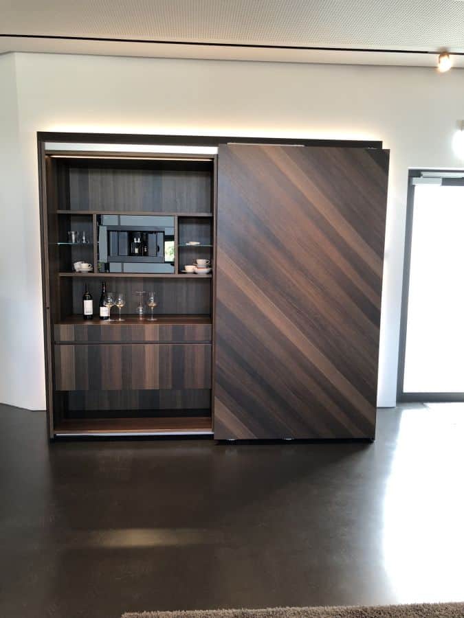 eggersmann factory tour chevron smoked oak wall cabinet open