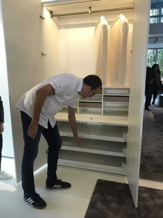 schmalenbach factory tour white storage cabinetry in gloss finish