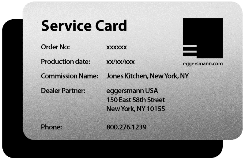 eggersmann Warranty Card eggersmann Warranty Card