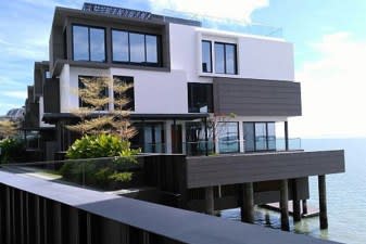 18 residential units of the water villas project in penang malaysia feature luxury custom kitchens by eggersmann