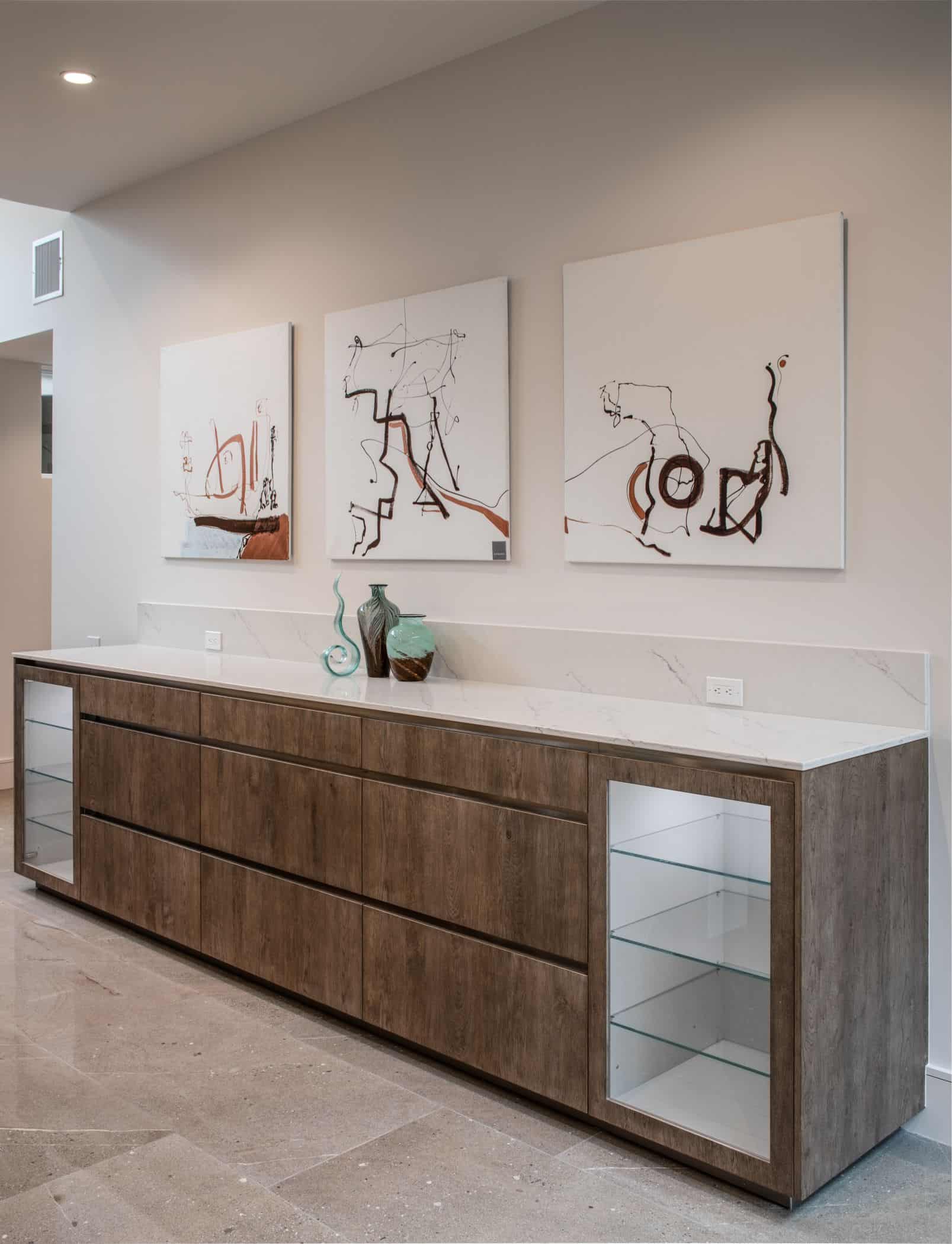 custom cabinetry credenza/buffet in a washington coalition memorial park area home in houston