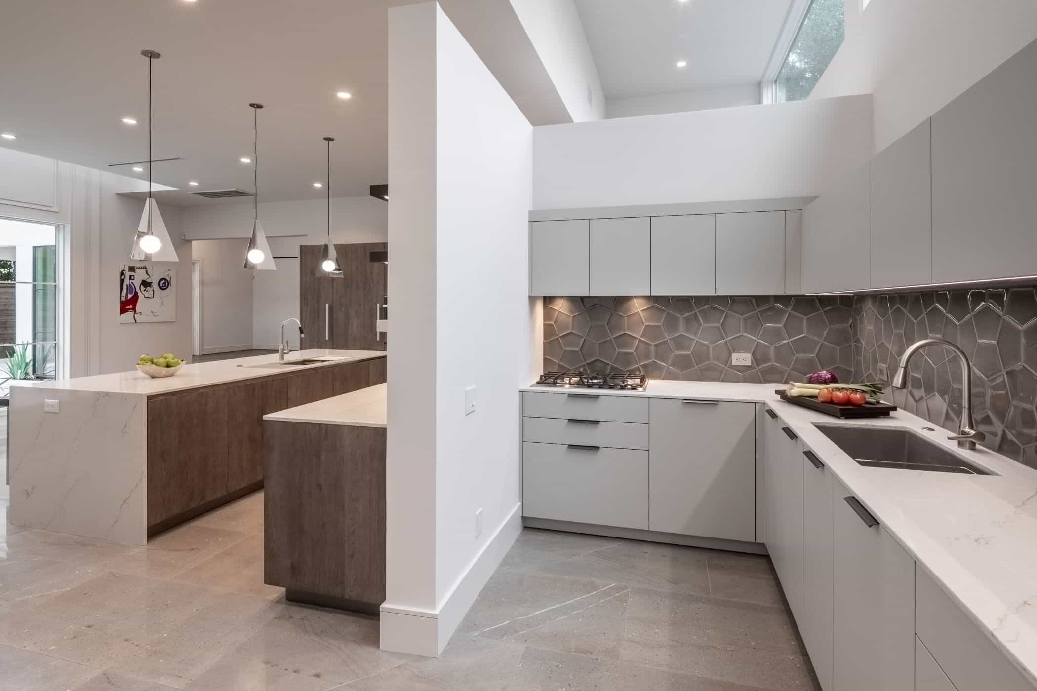 catering kitchen designed by eggersmann for a washington coalition memorial park area home in houston