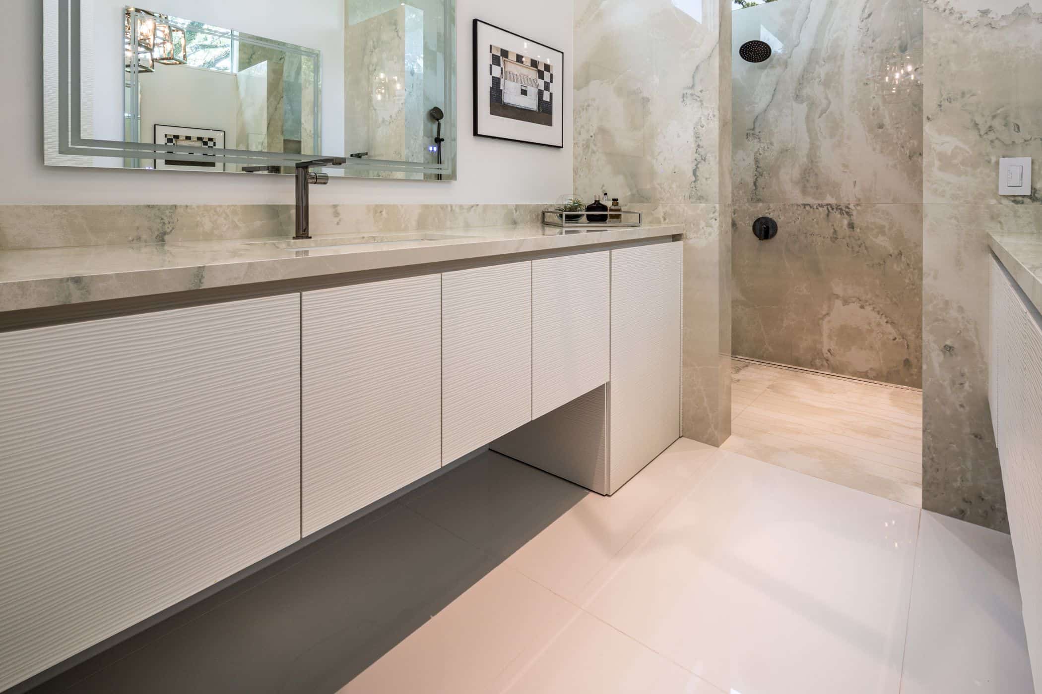 master bathroom fitted by eggersmann in a houston new construction home