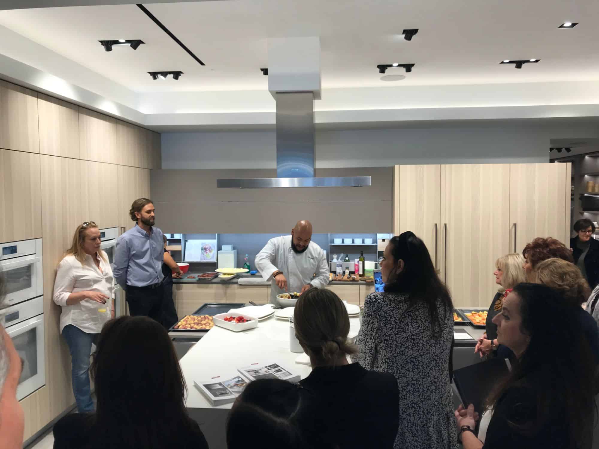 cooking demonstration by chef saul for the attendees of a january 2020 estate master class