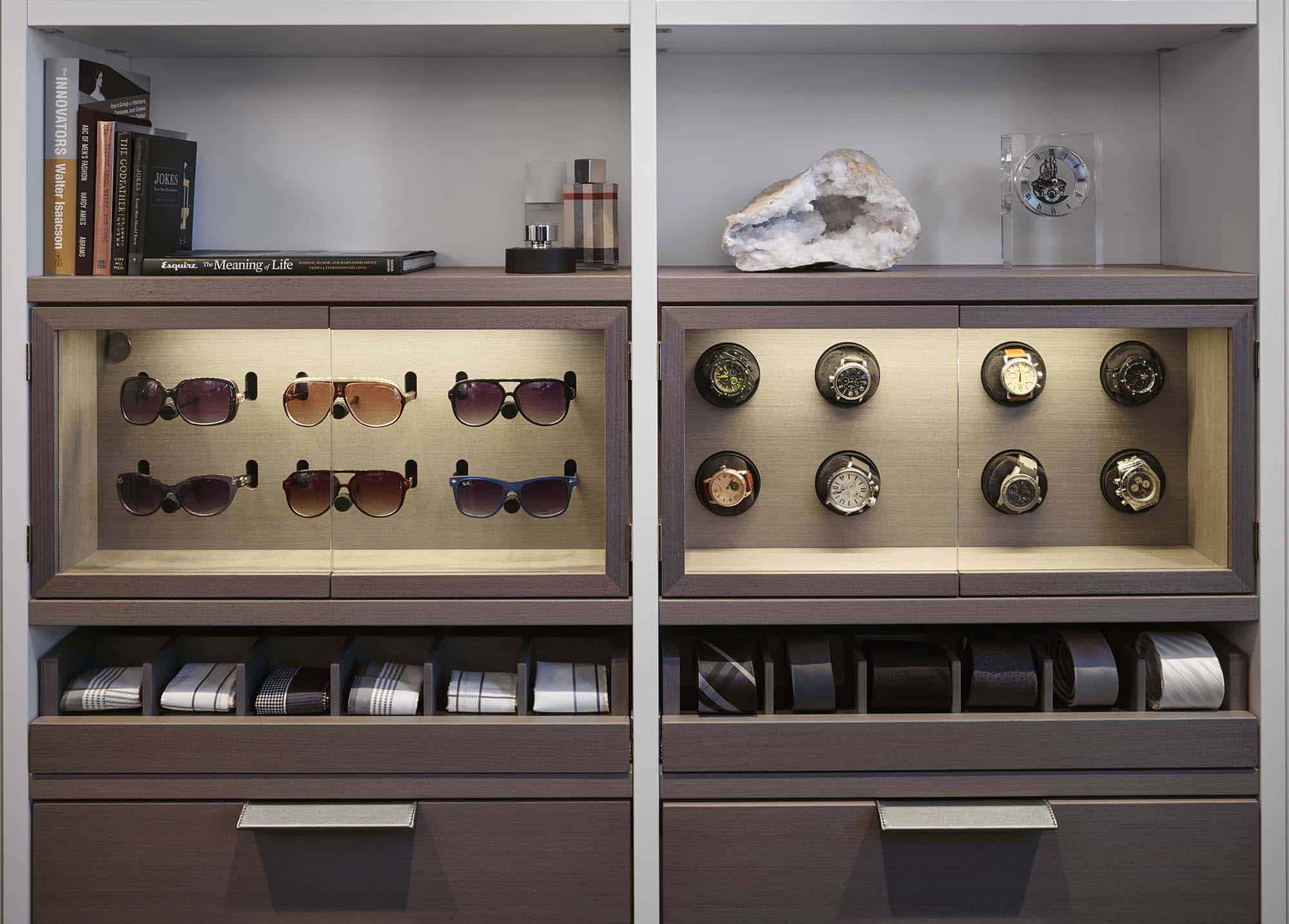 hidden safe concealed in a luxury custom closet