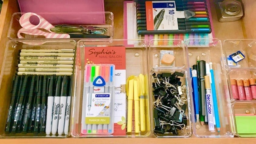 use drawer dividers to keep everything neat and in its place for finding it fast 