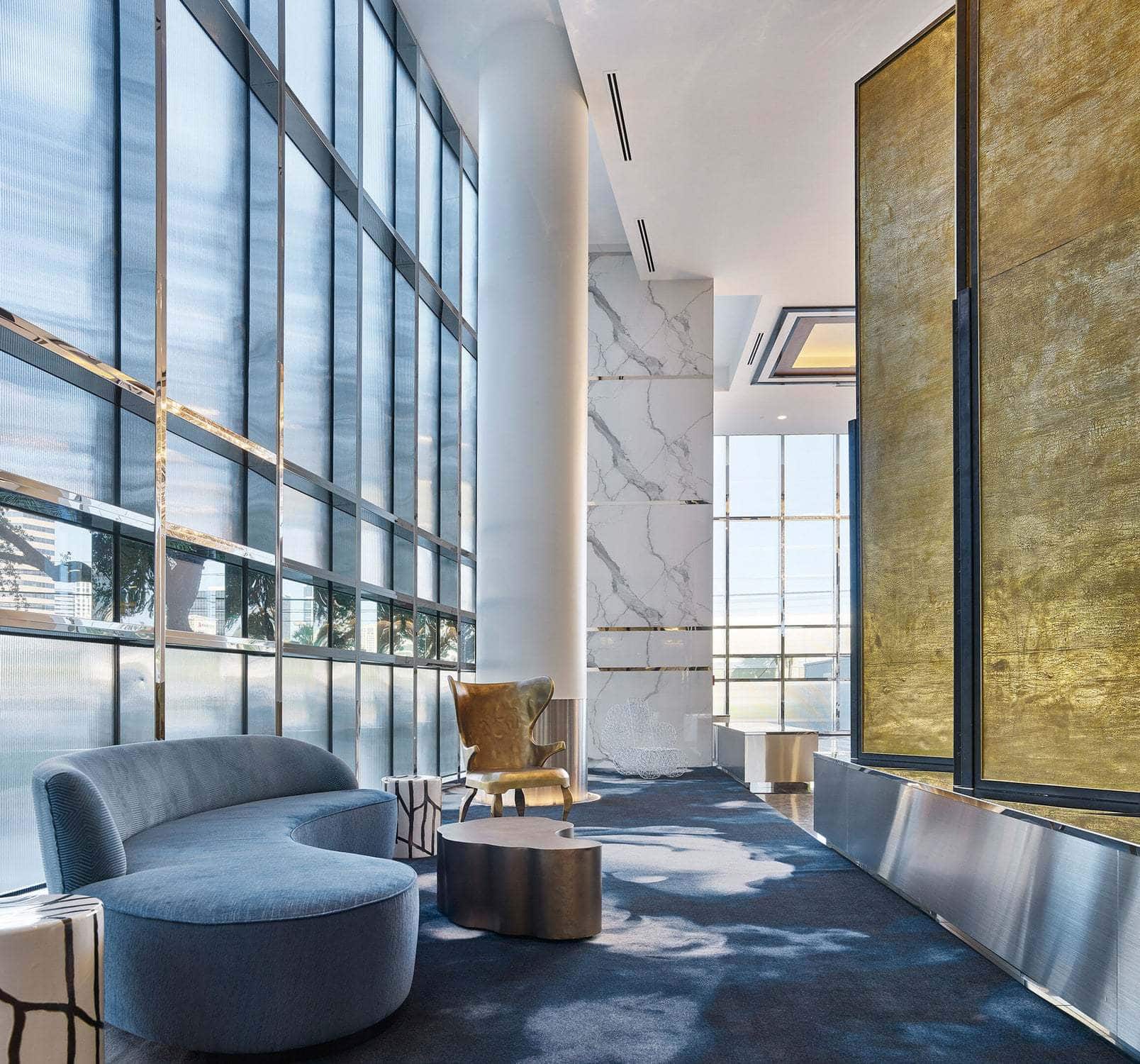 houston's arabella high rise condos lobby waiting area