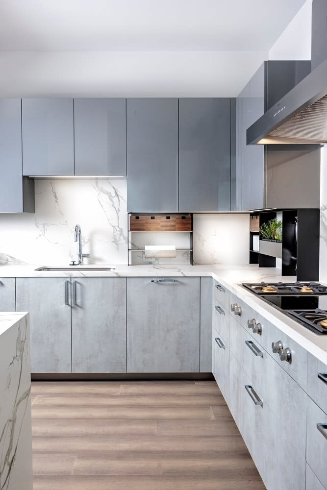 eggersmann kitchen with high-end appliances in the model unit of arabella luxury condos in houston