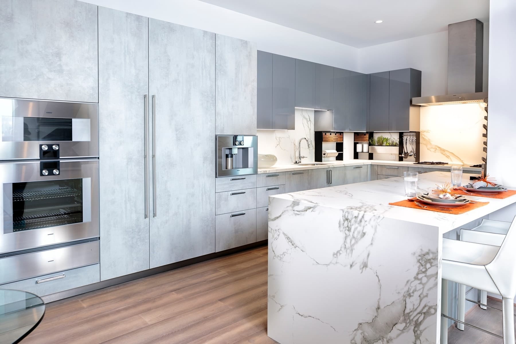 eggersmann german cabinetry in the model unit of arabella luxury condos in houston