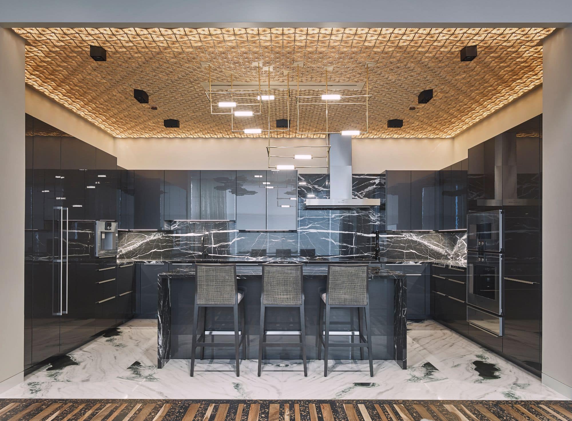 luxury contemporary eggersmann kitchen inside a penthouse of the arabella luxury high rise in houston