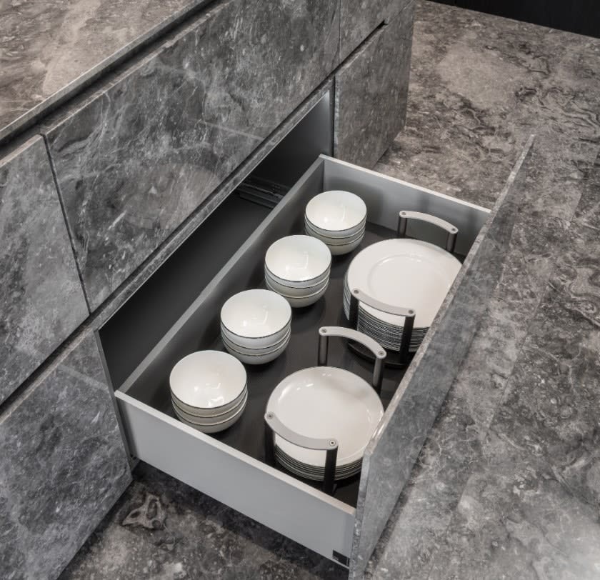 eggersmann dinnerware organizer in german cabinetry in huntingdon luxury high-rise on kirby in houston