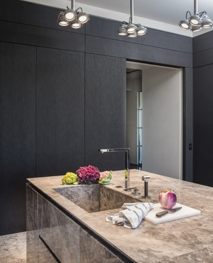 luxury kitchen sink in the huntingdon luxury high-rise on kirby in houston