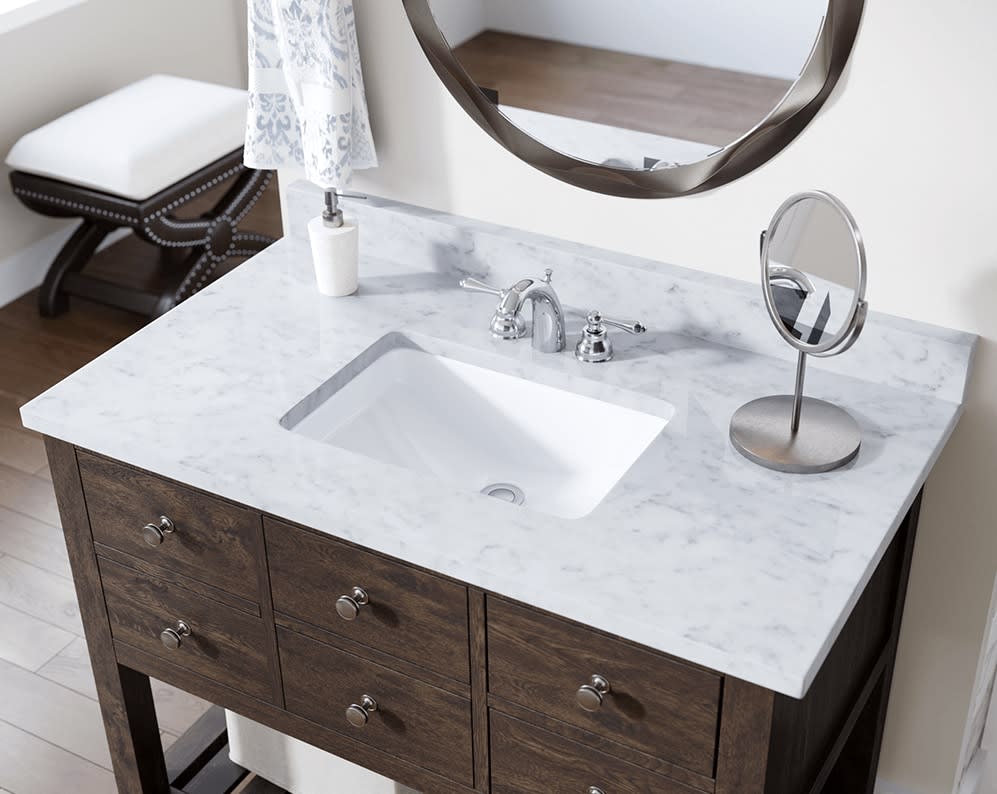 revere porcelain bath sink installed in all eggersmann-design baths in the parklane luxury condos