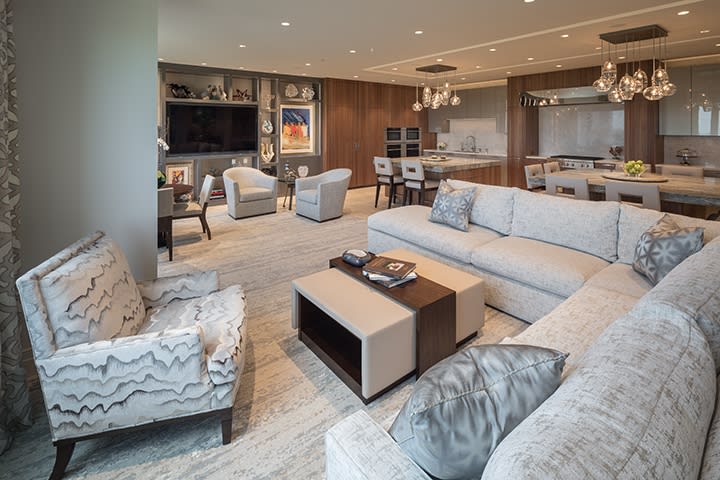 custom-designed belfiore great room with eggersmann kitchen