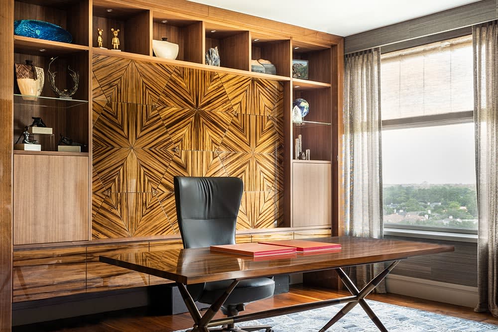 custom luxury office storage and display shelves