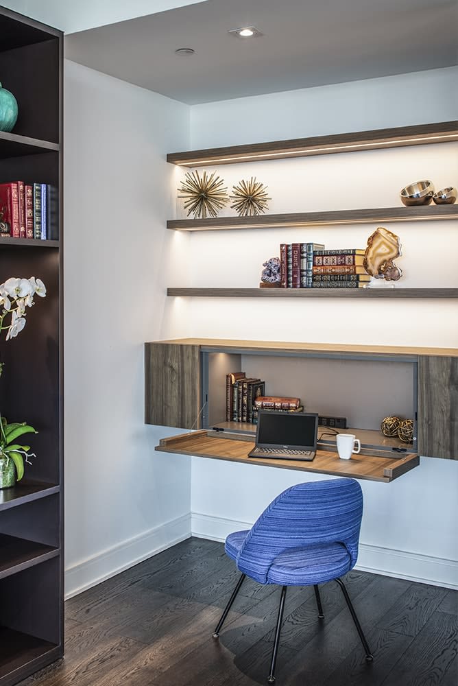 eggersmann hidden desk from custom german cabinetry is perfect for a wall-mounted office
