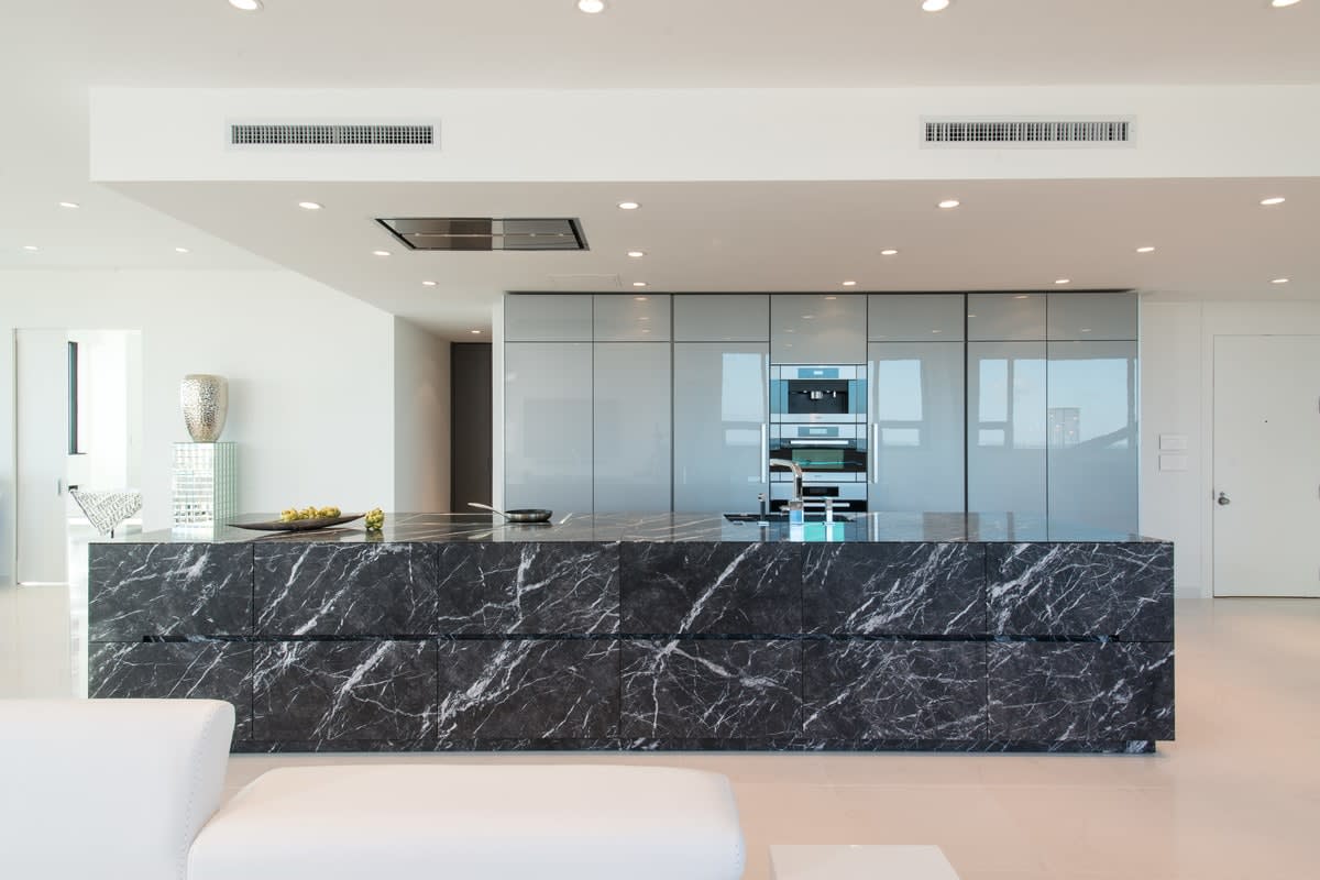 unique stone kitchen with Miele appliances