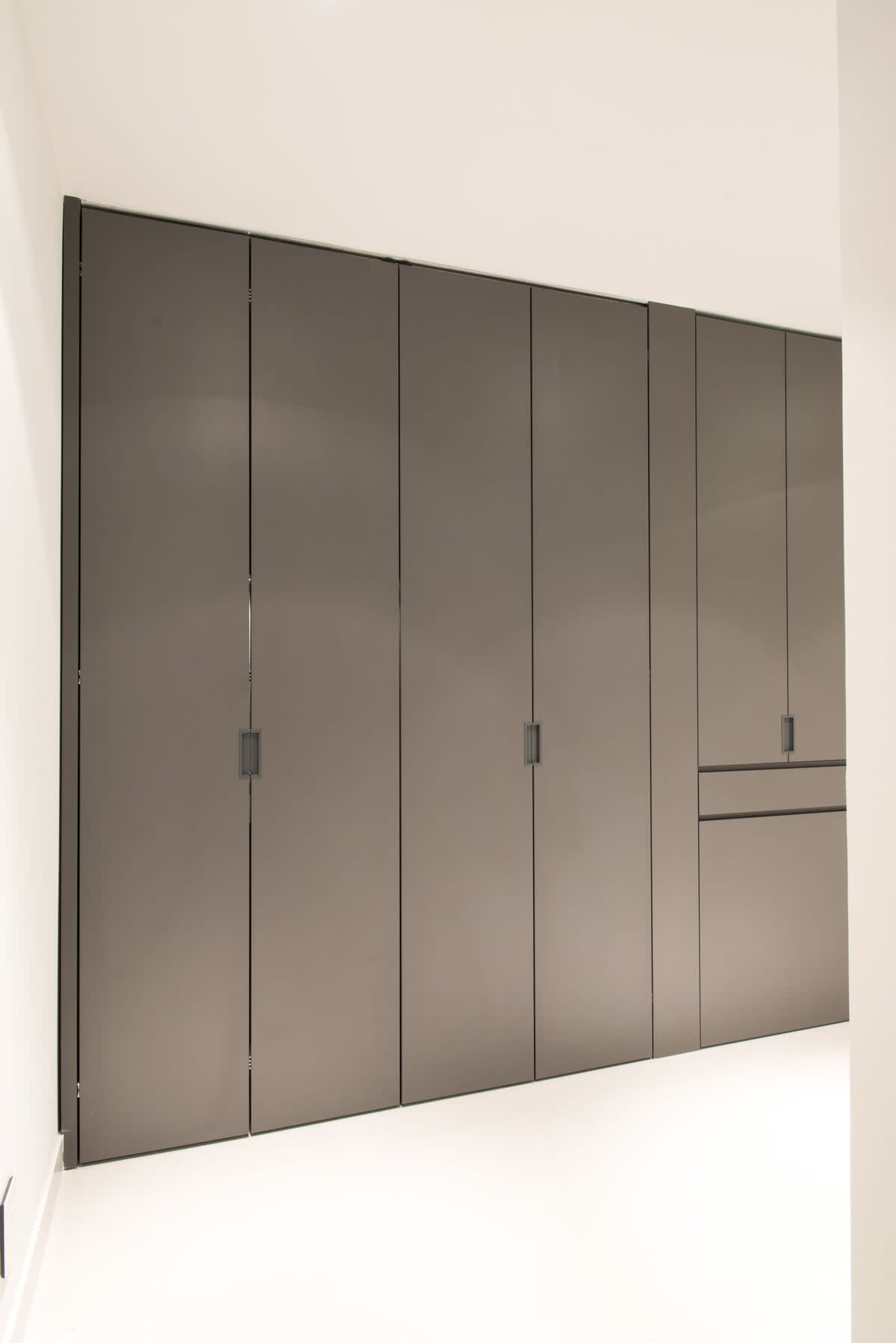 sleek minimalist utility room and office