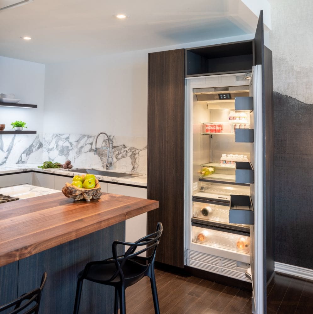 integrated refrigerator in a luxury kitchen by eggersmann
